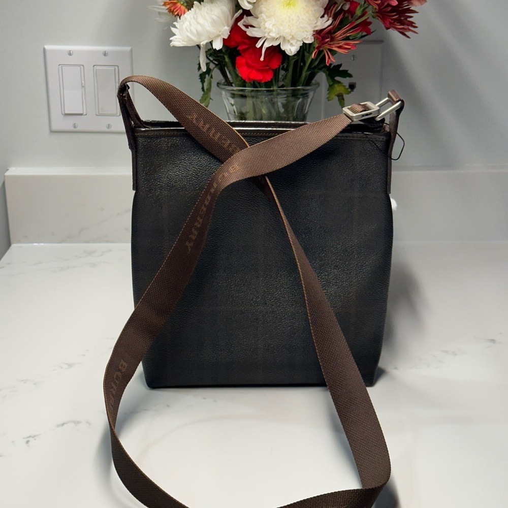 Burberry London Brown Check Crossbody Bag with COA - Picture 5 of 11